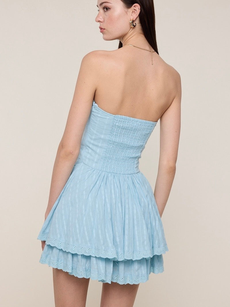 Georgia Blue Strapless Dress