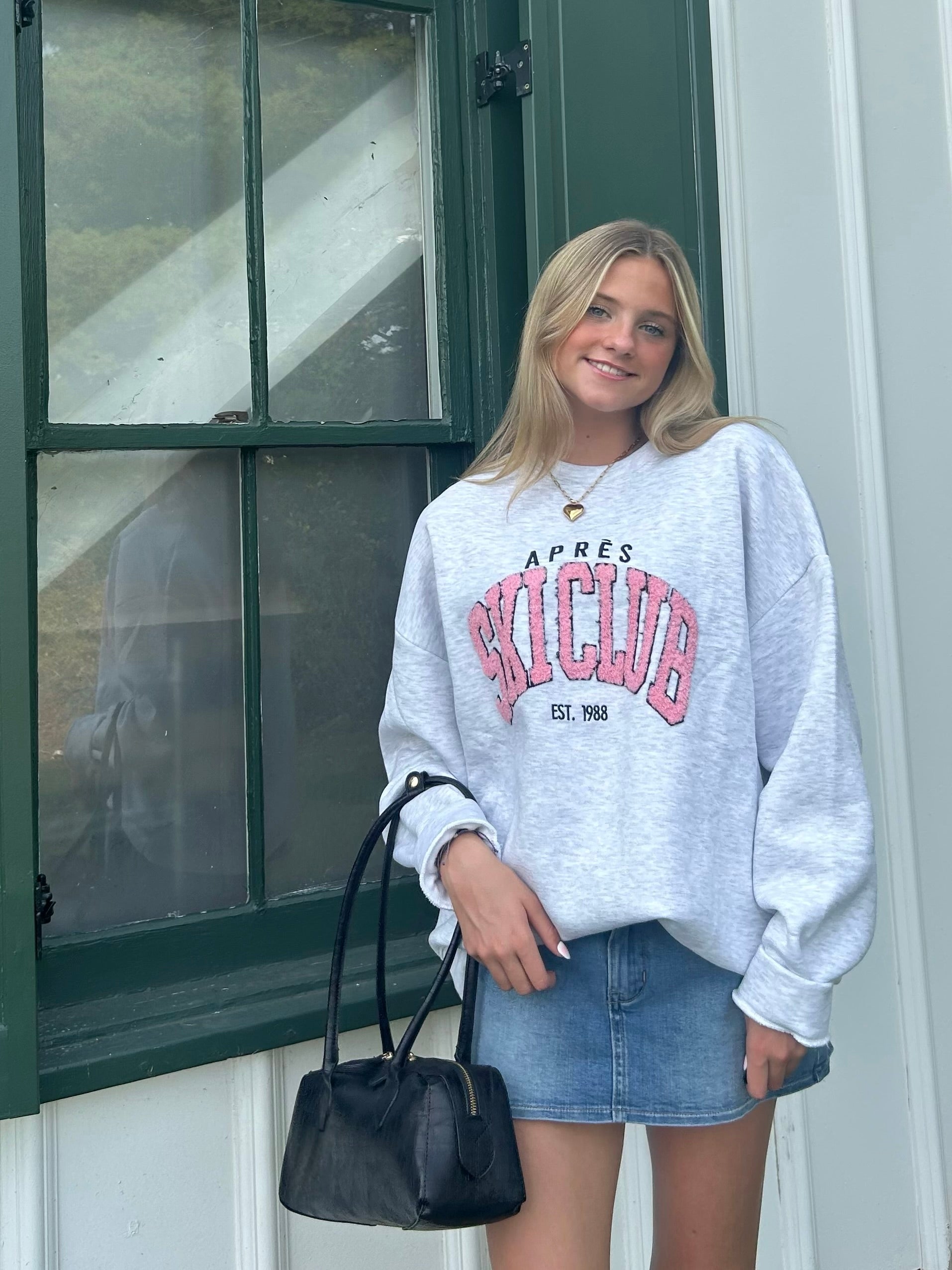 Grey Comfort Fit Fleece Crew w/ Terry Patch