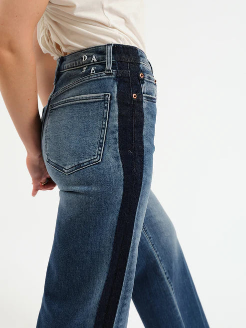 Daze Far Out High Rise Wide Leg With Tuxedo Stripe