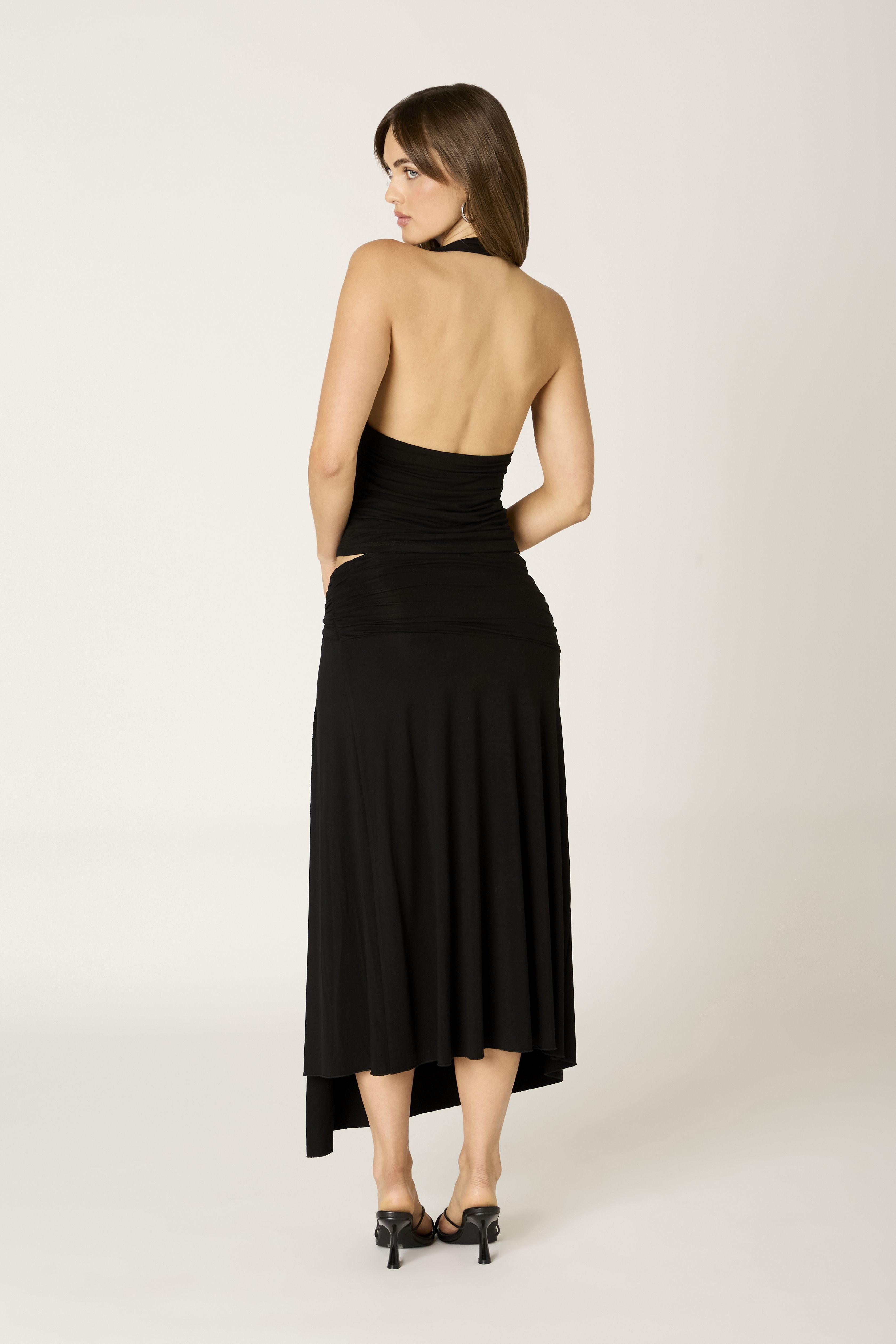 Santa Monica Skirt – Low Rise Midi with Metal Hardware Detail