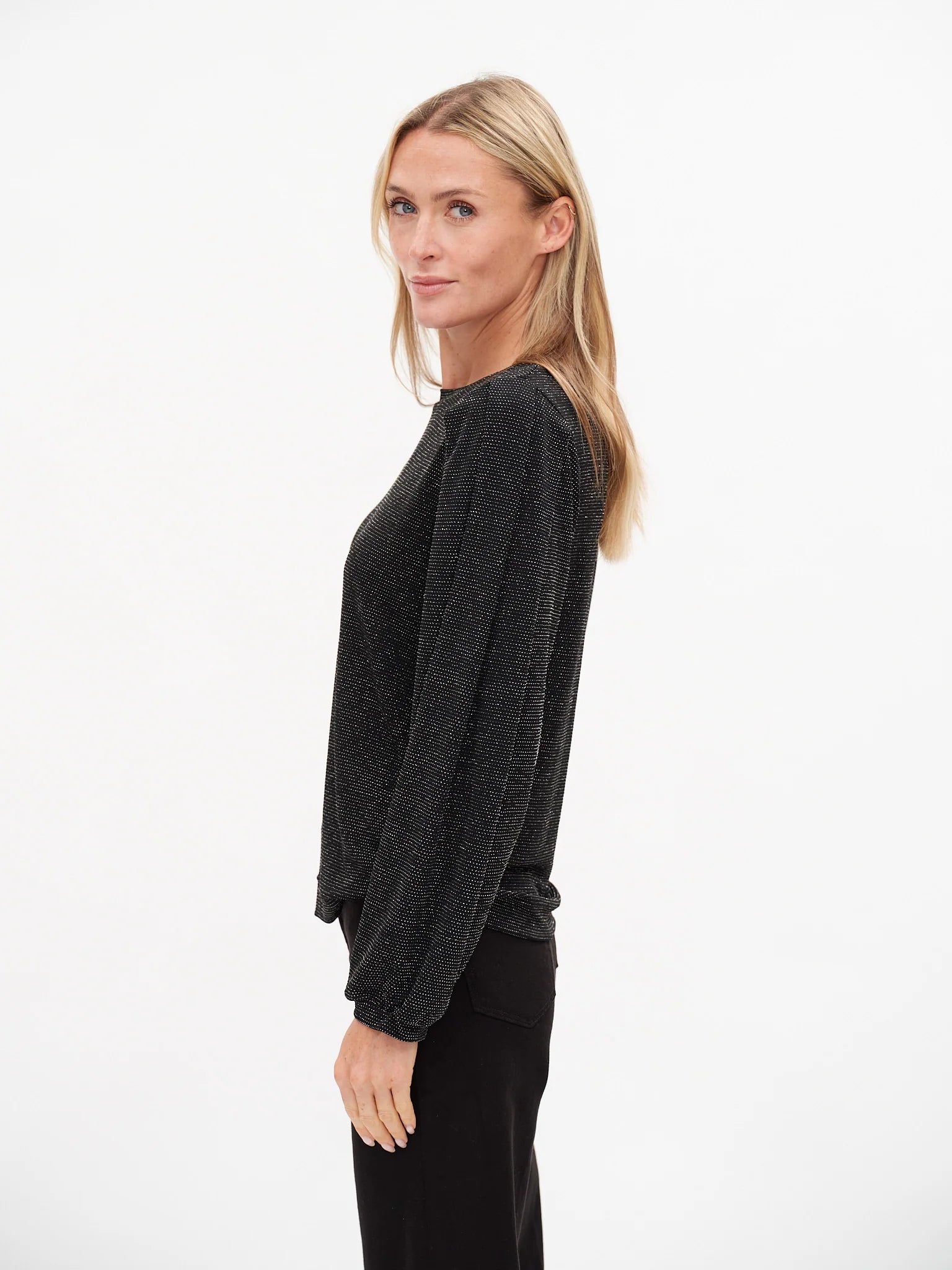 The Brielle Lurex Top -Black
