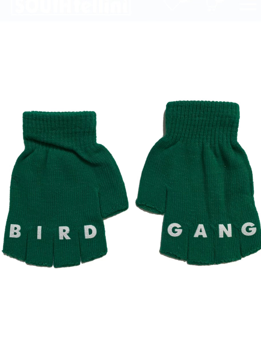 Bird Gang Fingerless Knit Gloves – Eagles Green