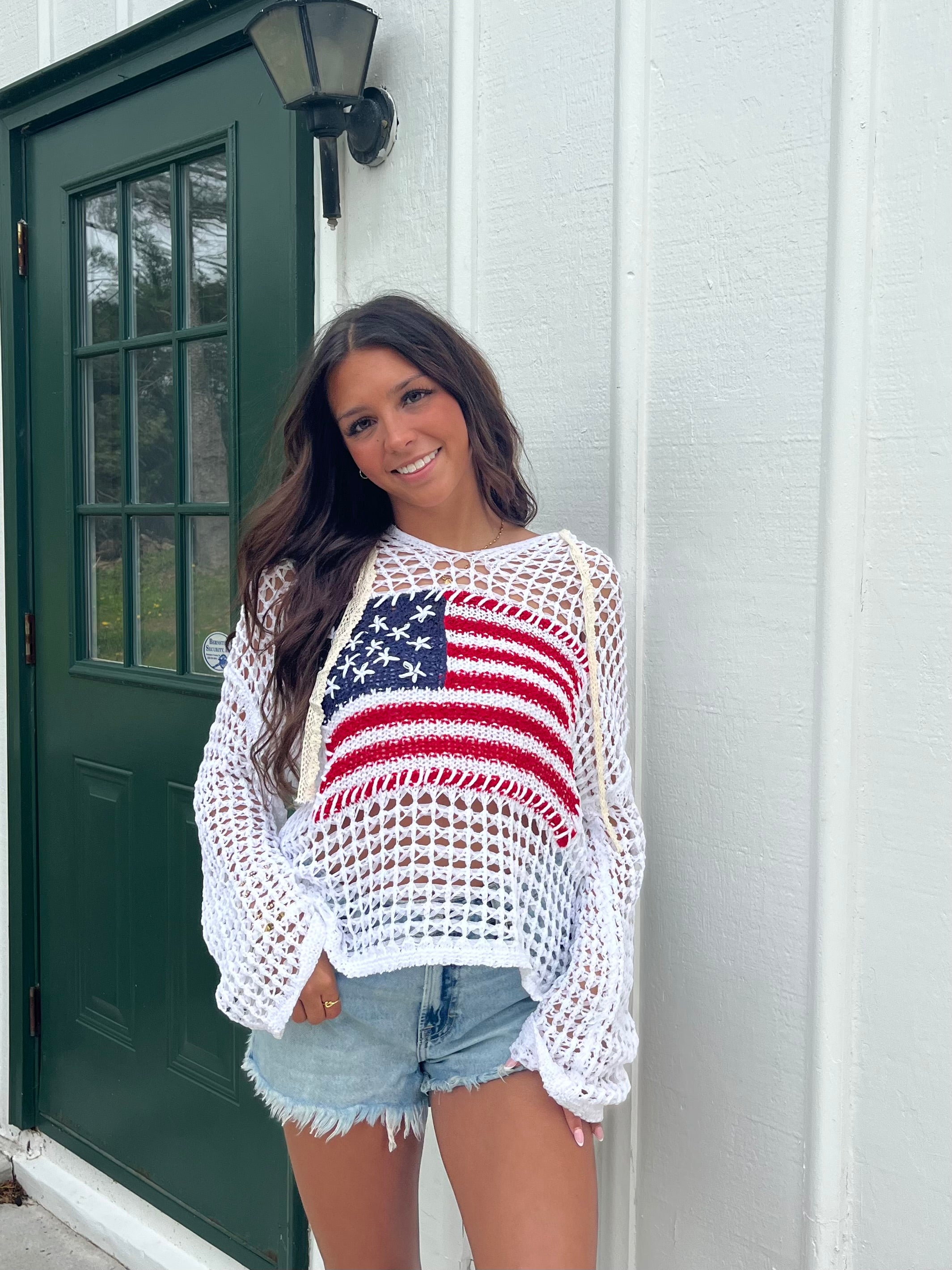 Summer Crochet Flag Sweater