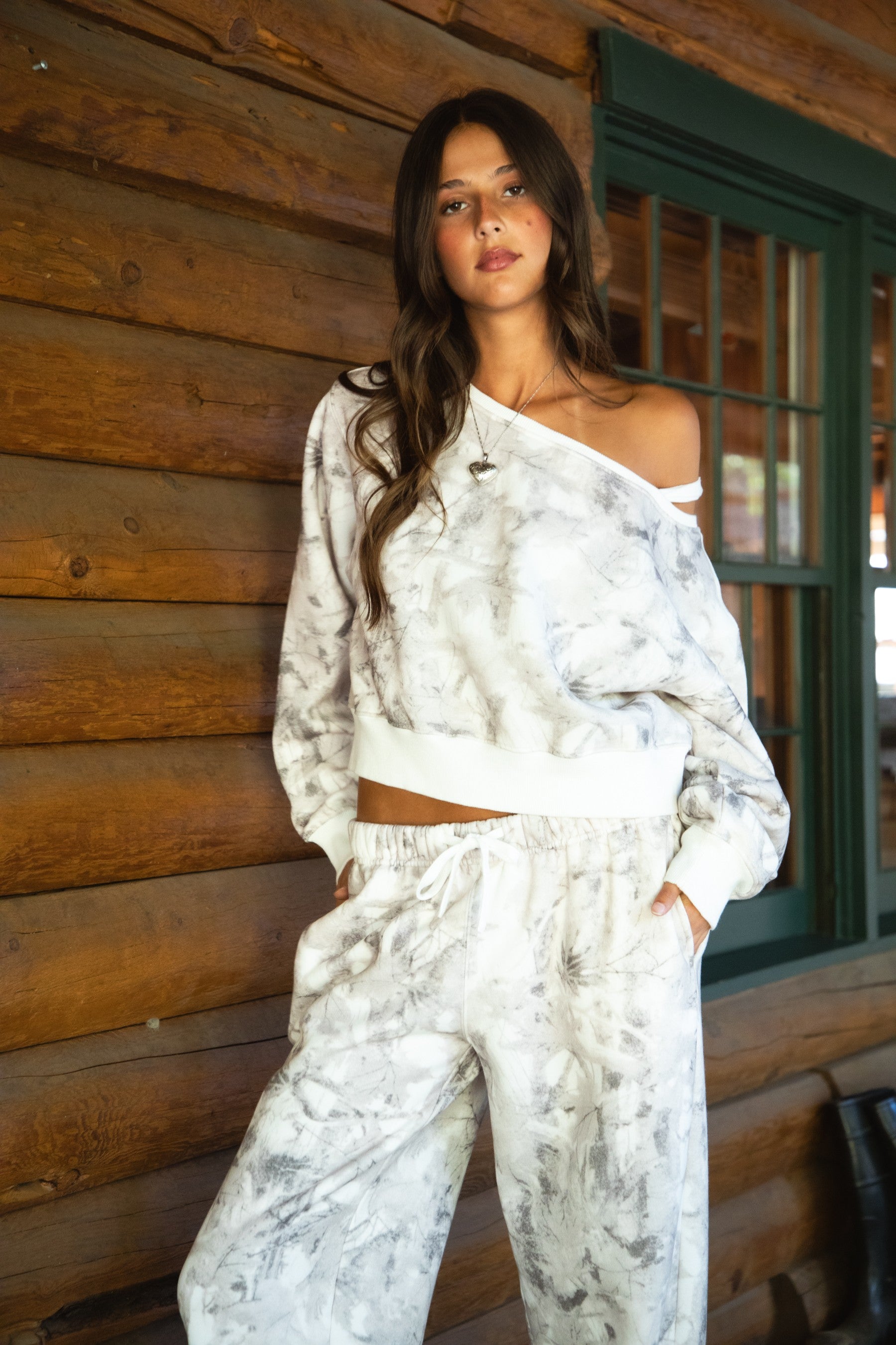 So Comfy Camo Off the Shoulder Sweater