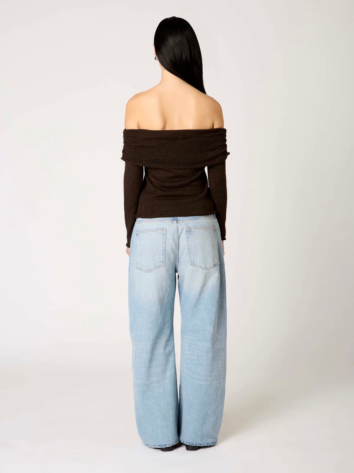 Zinnia Espresso Off the Shoulder Sweater