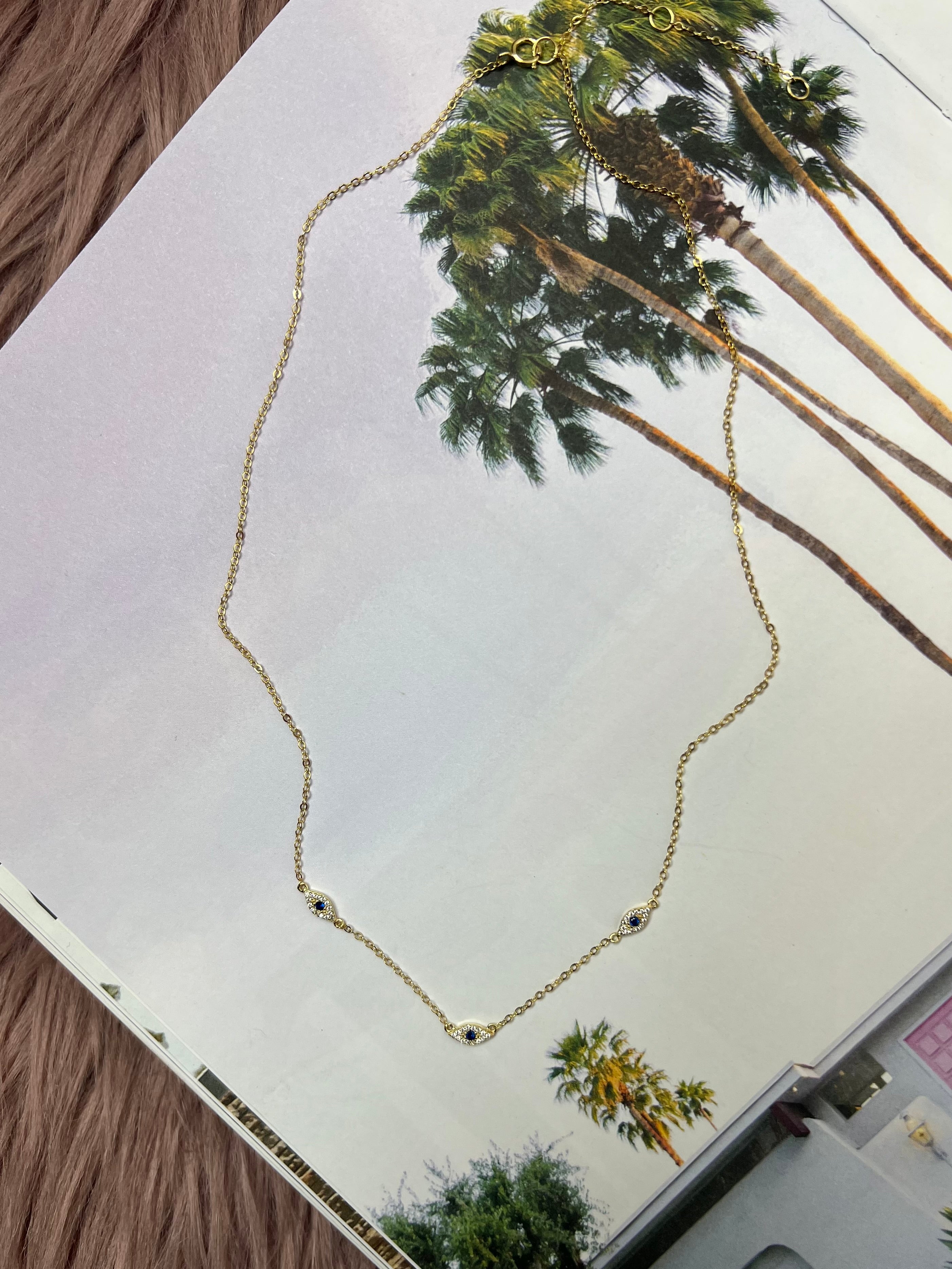 Petite Trio Delphine Evil Eye Pendant