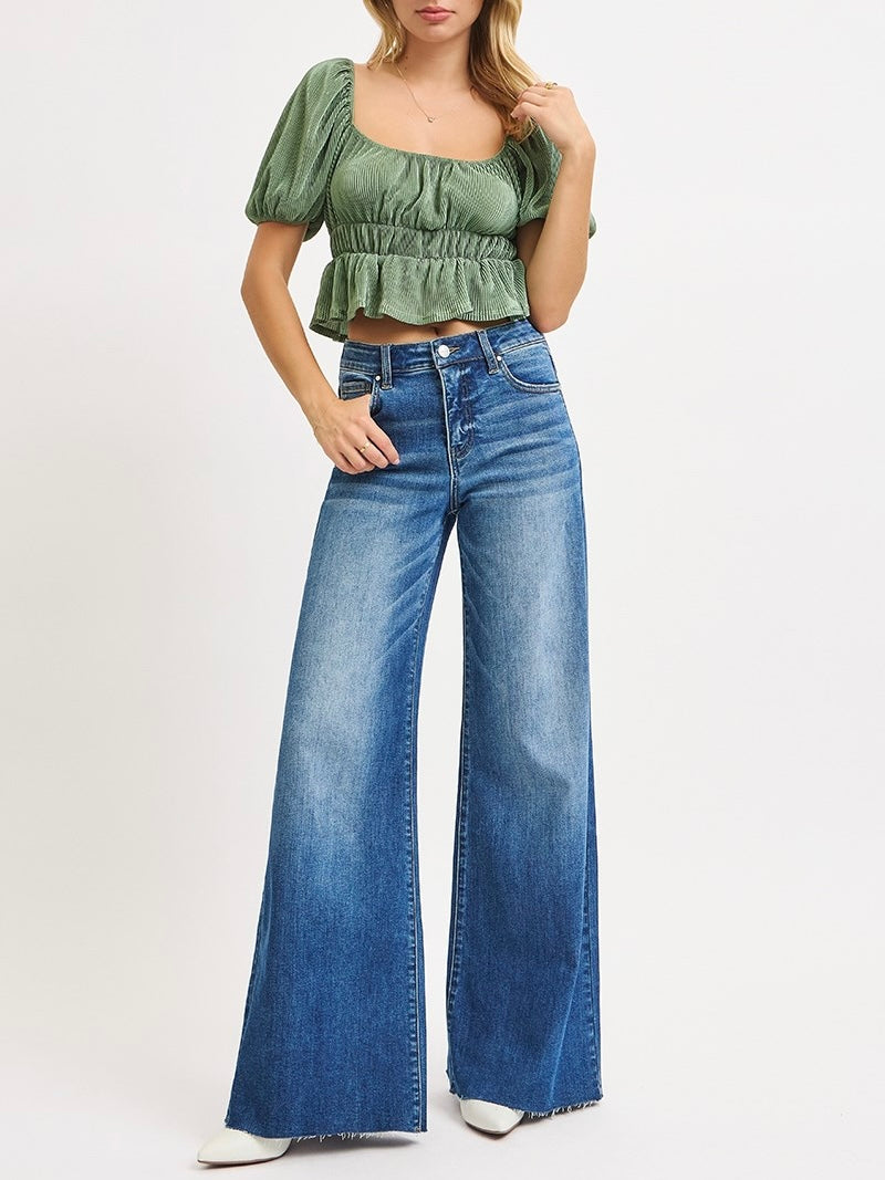 Tummy Control High Rise Ankle Palazzo Jean