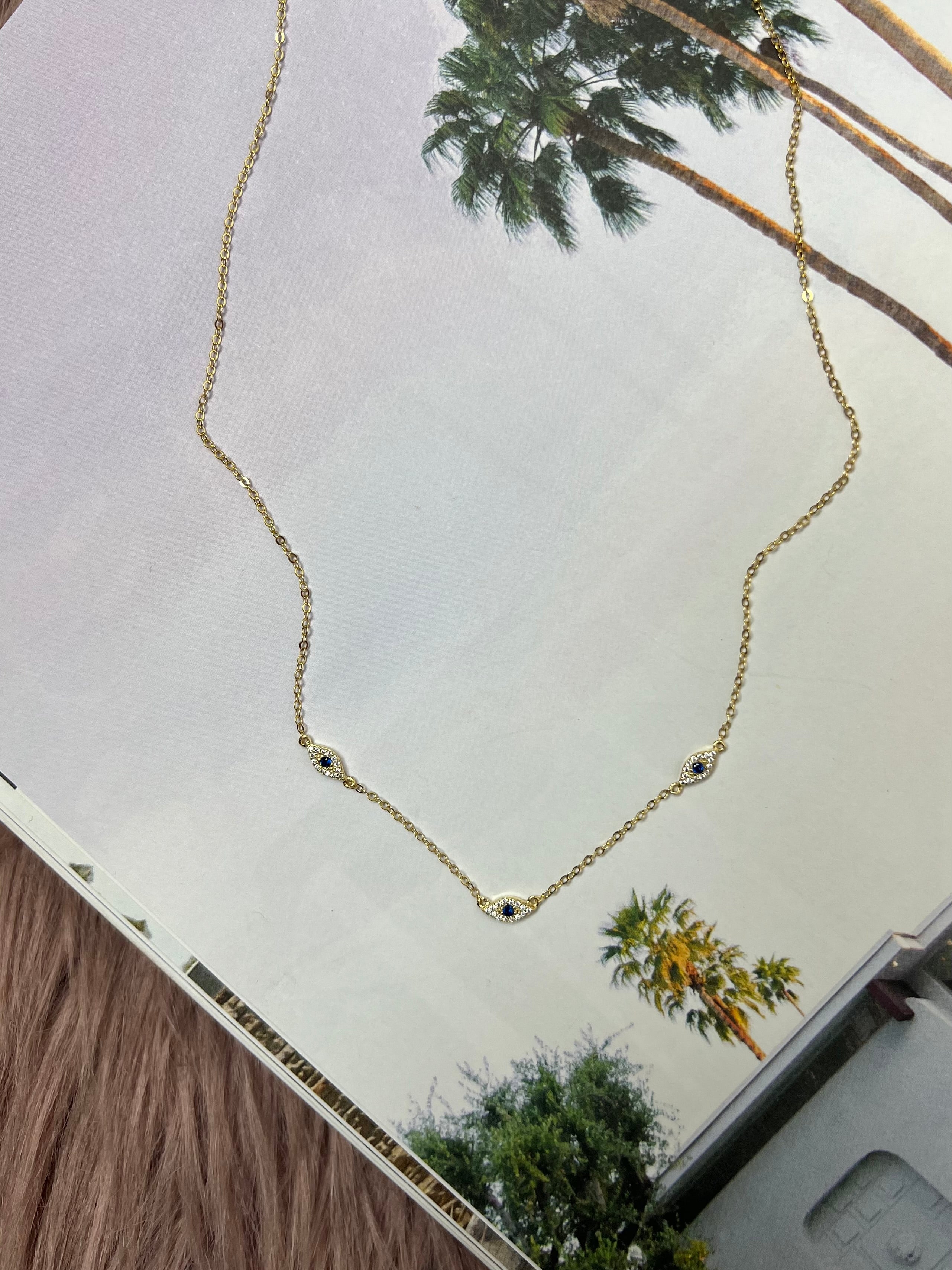 Petite Trio Delphine Evil Eye Pendant