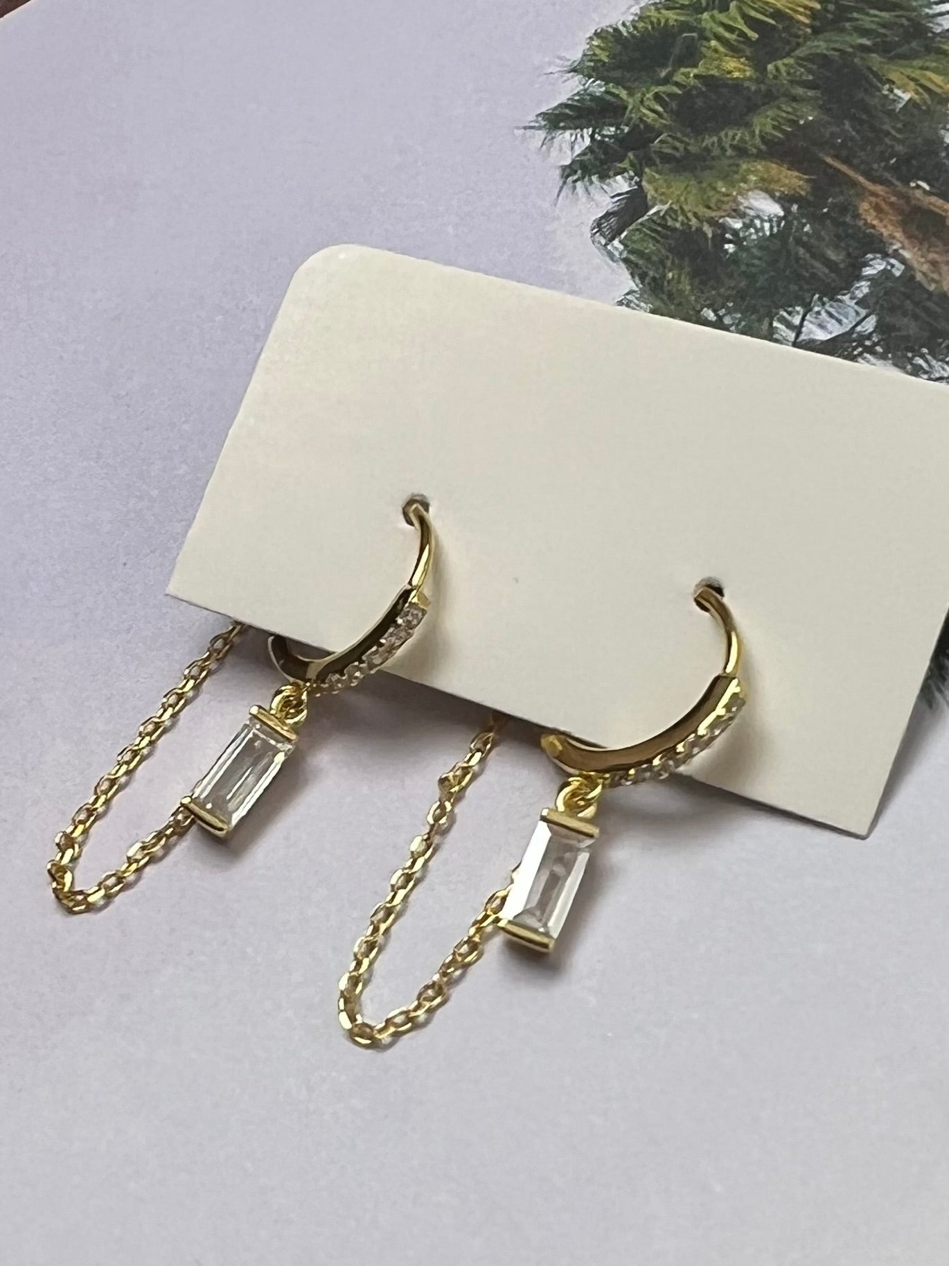 Hoop Crystal Detail Chain Earring