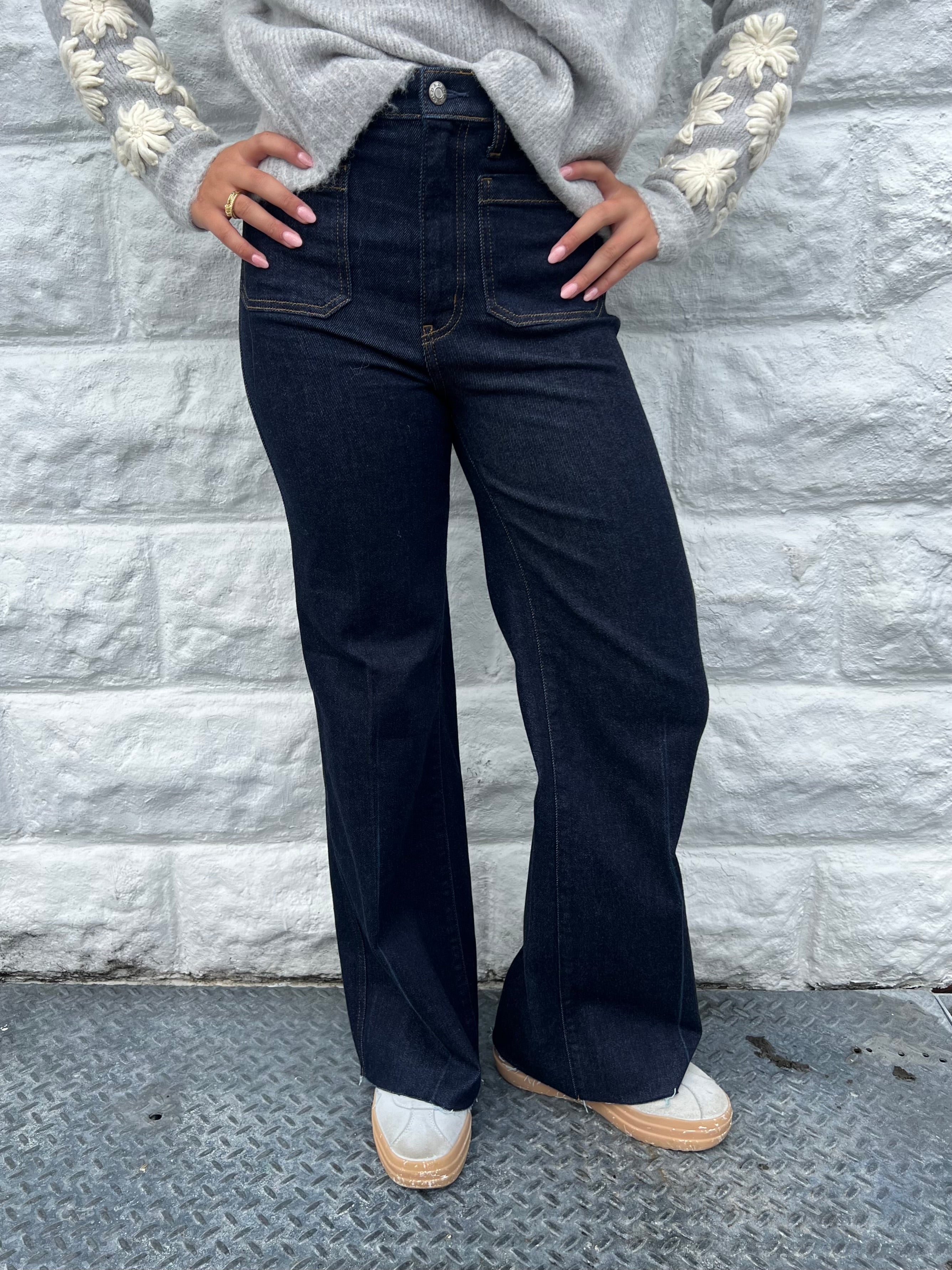 Daze Far Out  High Rise Wide Leg With Fashion Pocket