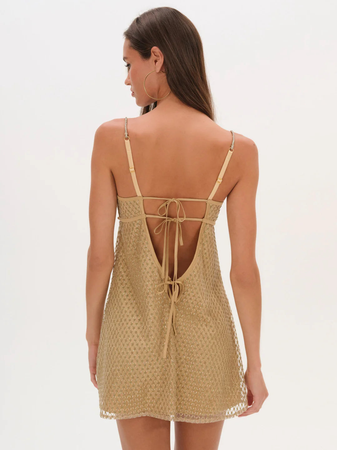 Gold Glitter Slip Mini Dress