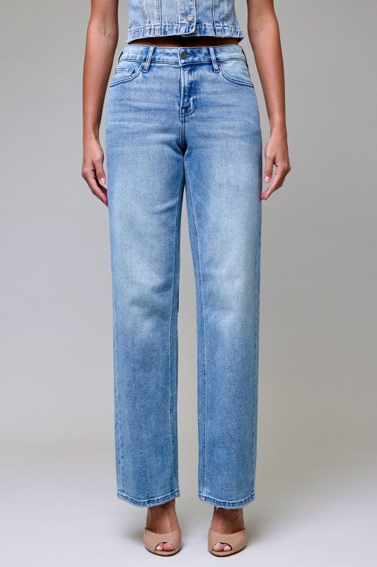 Hidden Logan Mid Rise Relaxed Jeans – Vintage Light Wash